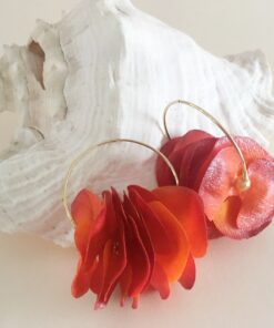 Aretes - Argollas - Hoops earrings - Baila Morena - EMPAPELARTE - Shop Tropical Edge - Naranja