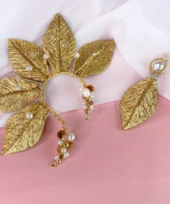 Aretes Earcuff Nela - Earcuff Earrings Nela - Shop tropical edge  - Dorado