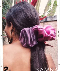 ganza and satin scrunchies - cola de cabello de organza y satin