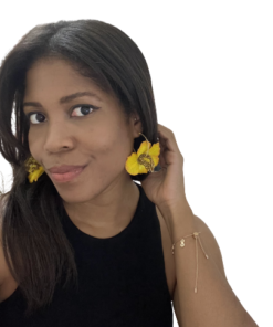 EMPAPELARTE - SHOPTROPICALEDGE - ARETES AMARILLOS HECHO A MANO - YELLOW HANDMADE EARRINGS -